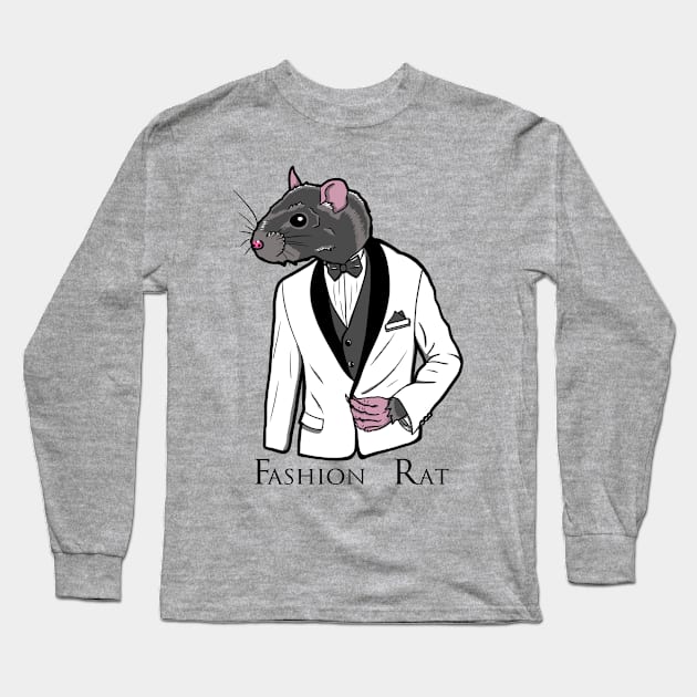 Fashion Rat in a Suit Long Sleeve T-Shirt by SNK Kreatures